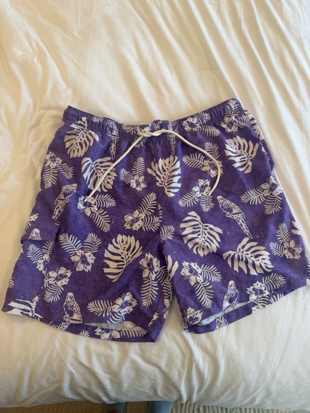 Tommy Bahama Purple Tropical Print Swim Trunks